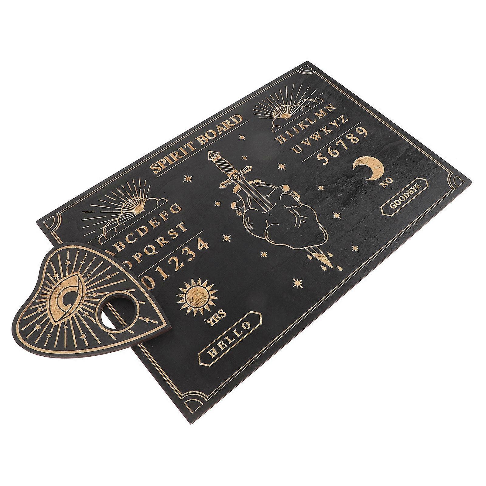 Pendulum Dowsing Board Wooden Witch Divination Tool 5Pcs Set