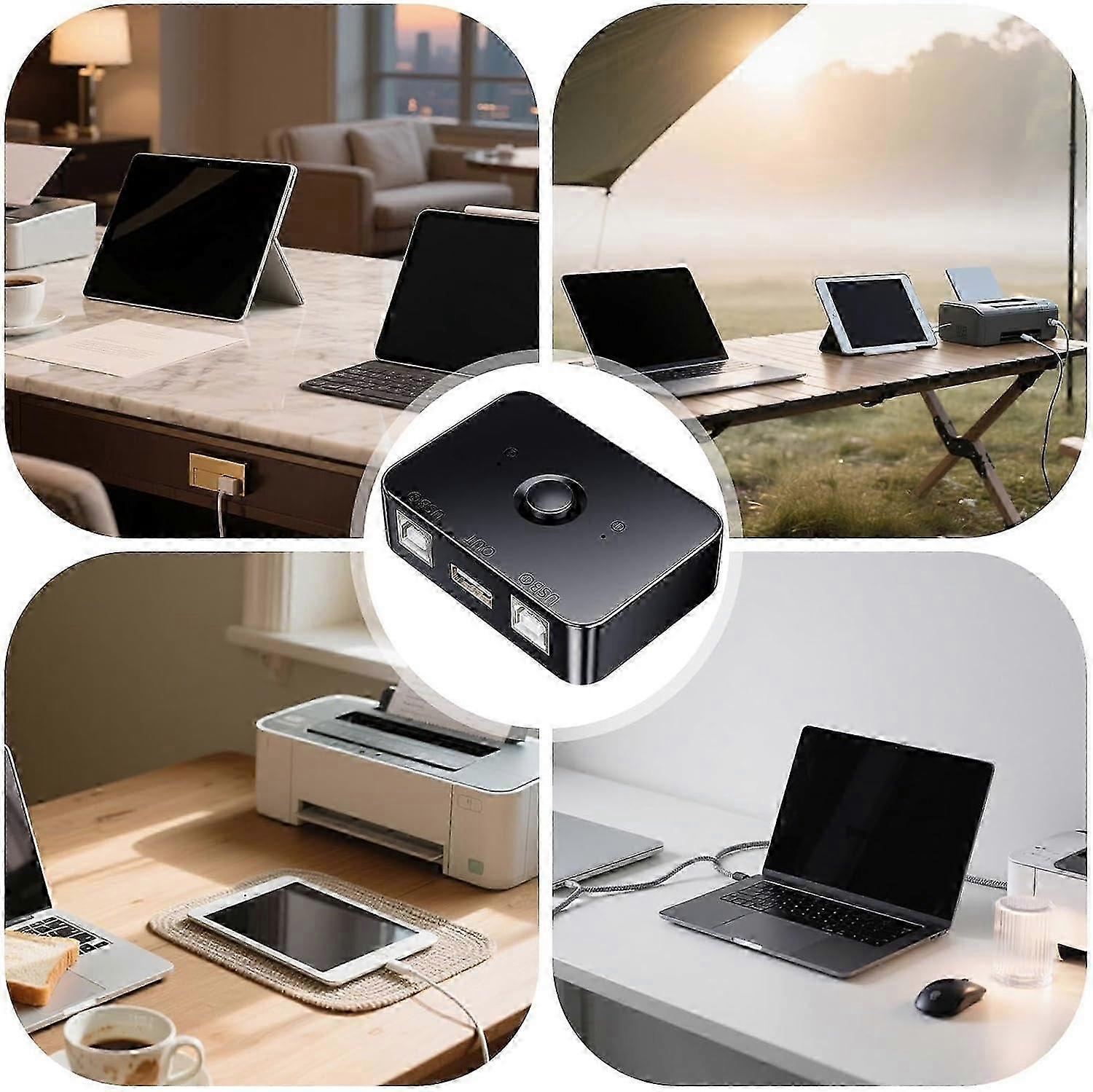 Plug-and-Play Dual USB Printer Switch