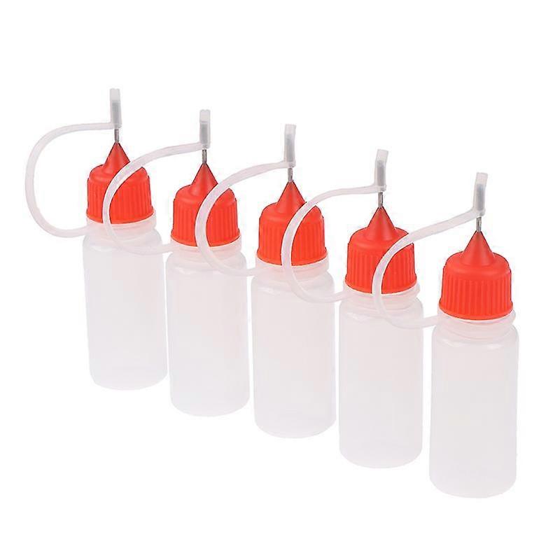 5Pcs 10Ml Plastic Squeezable Needle Bottles Eye Liquid Dropper Sample Drop Can Be Glue Applicator Refillable Vail