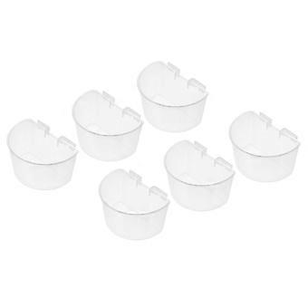 6Pcs Bird Cage Cups Hanging Feeders Plastic Feeding Watering Supplies