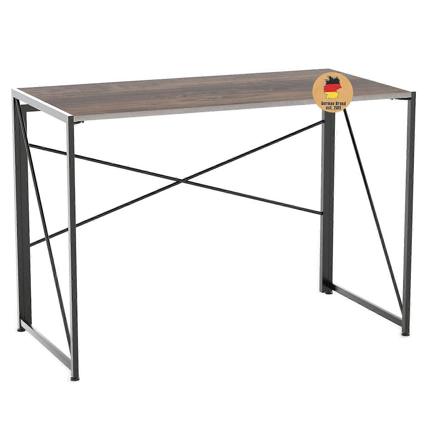 rustic foldable table in black and brown for working Reading and as a shelf - computer table work table
