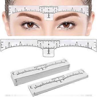 100Pcs Eyebrow Ruler Disposable Brow Ruler Adhesive Eyebrow Sticker Stencil Guide Measuring Tool compatible with Makeup