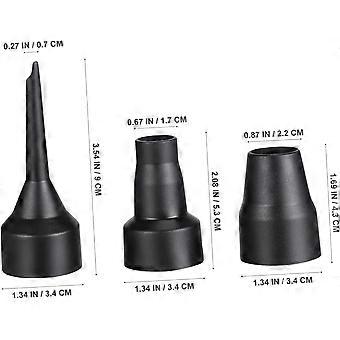Pumpdüse-Set aus Kunststoff, schwarz, mit 3 abnehmbaren Größen.