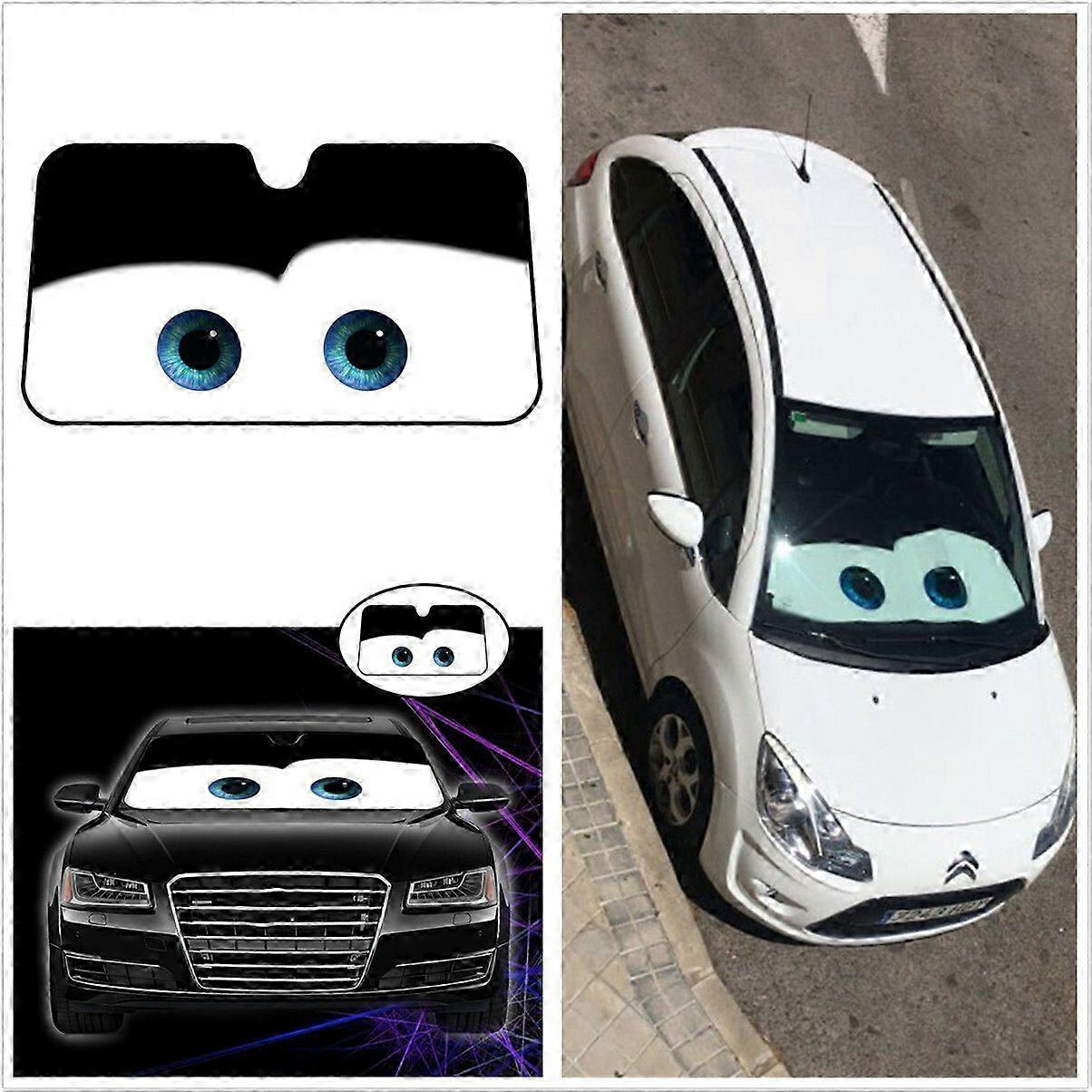 Car Windshield Shade UV Protection Foldable Front Window Cover with Big Eye Pattern