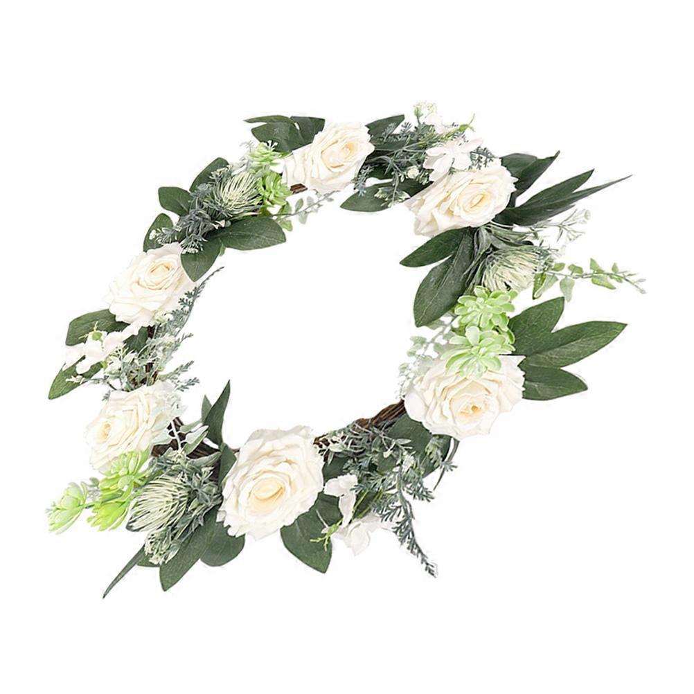 Simulation Leaf Wreath Hanging Wreath for Decor Assorted Color Silk