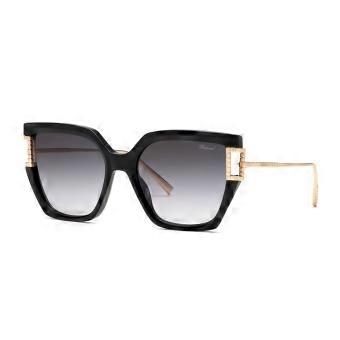 Chopard SCH378M 0BLK Full Rim Super Black Women Cat Eye Sunglasses UV2 Original