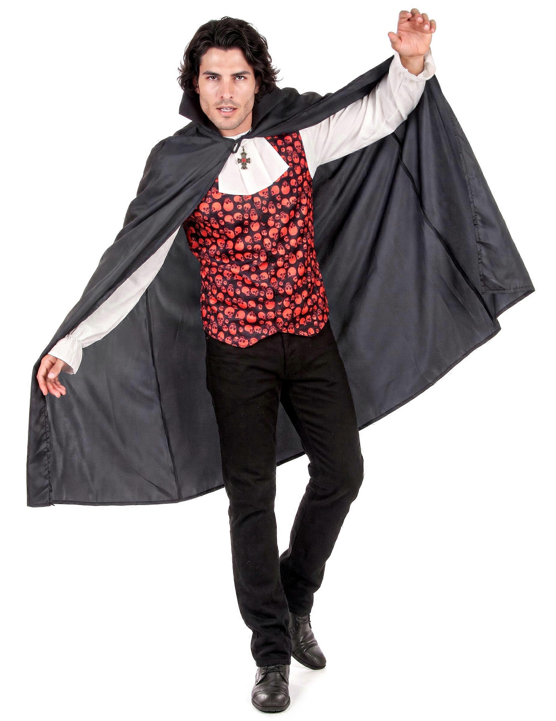 Black Dracula Cape Halloween Man