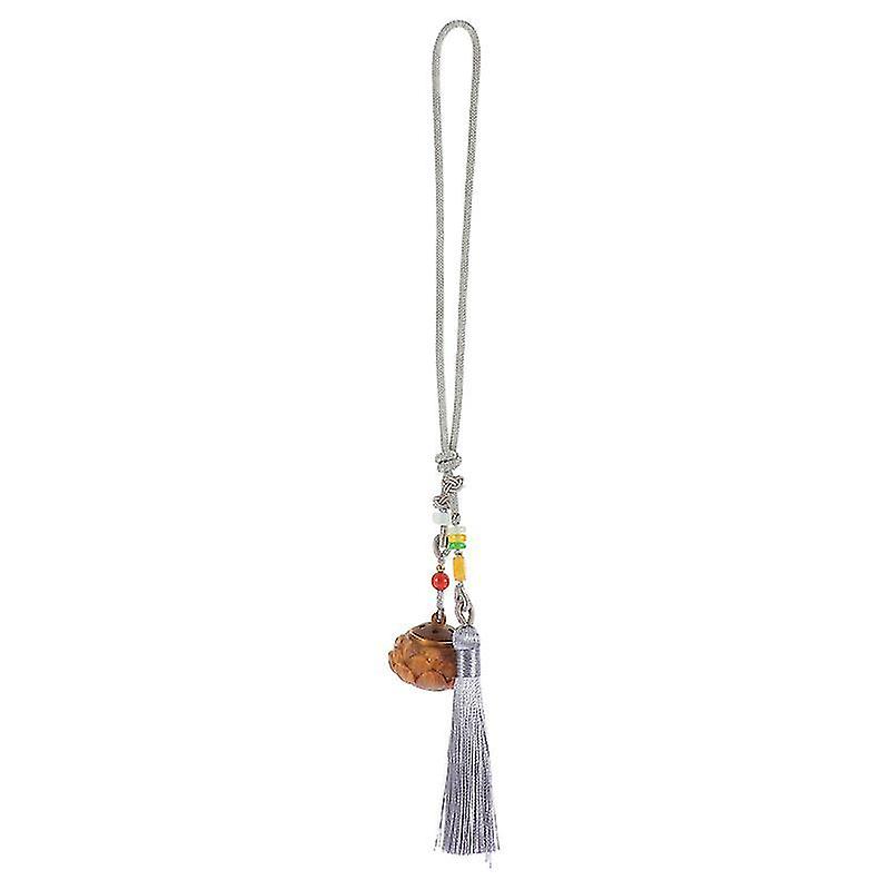 24.5X3x3cm Grey Vehicle Rear View Mirror Ornaments Delicate Phone Sachet Ball Pendant Key Chain Deco