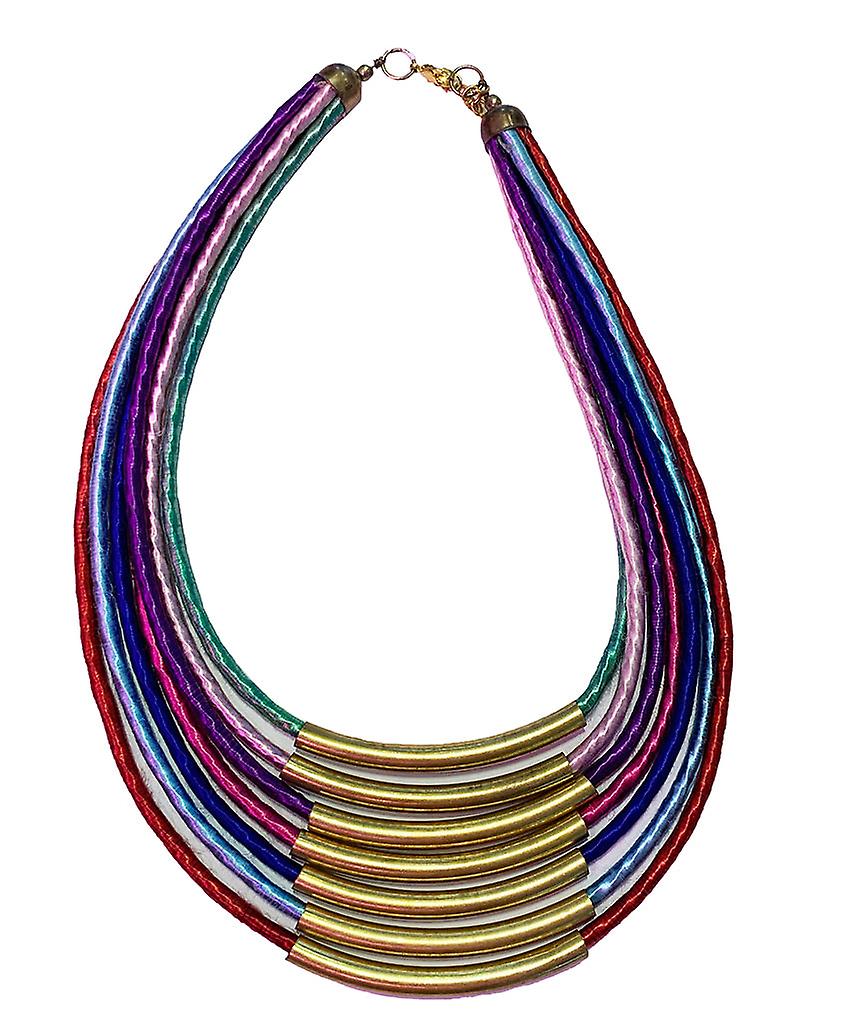 Rainbow Effect Necklace With Piping 18141