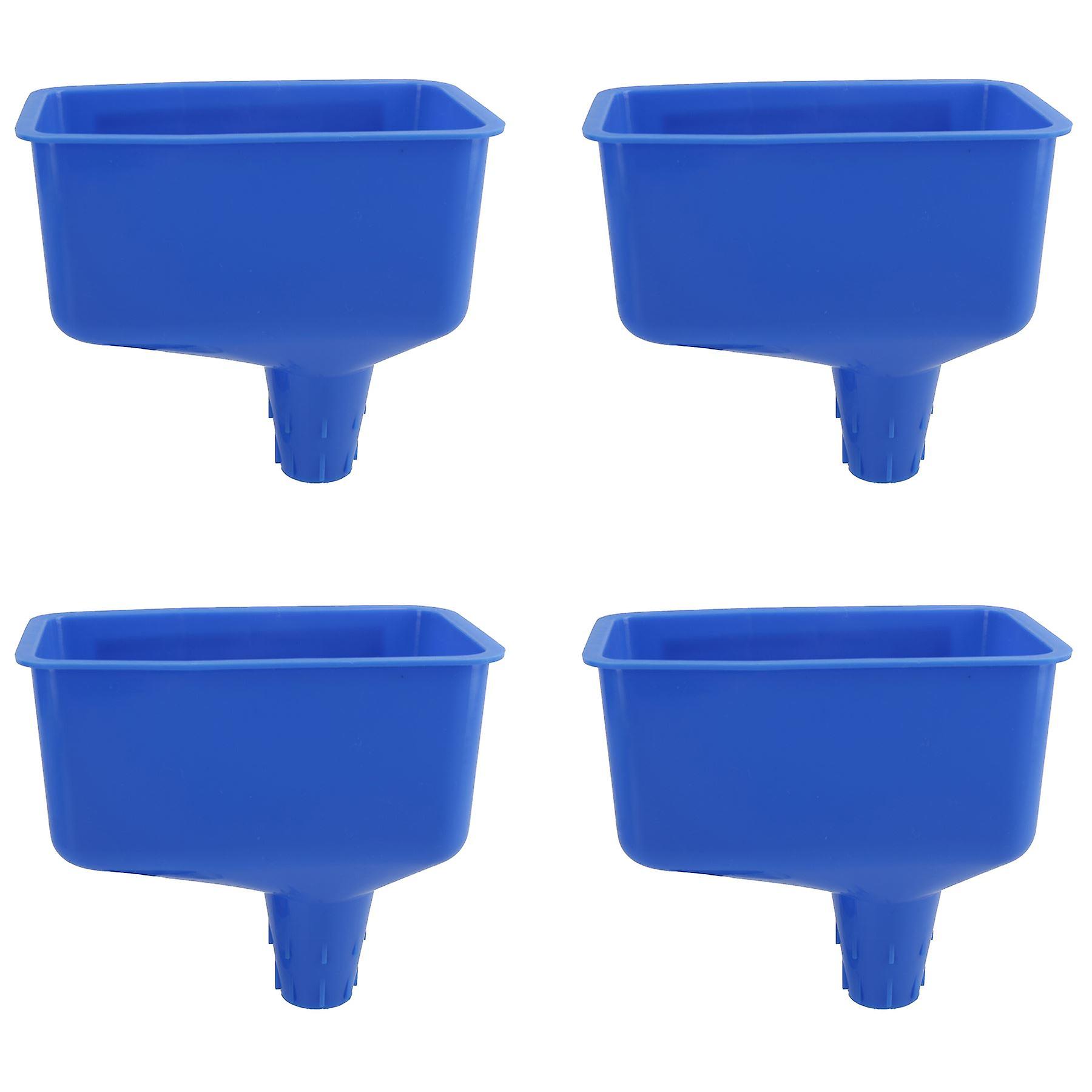 Rectangular Plastic Oil Filling Funnel Transfer Fuel Liquid Pourer Variable Spout 4pc