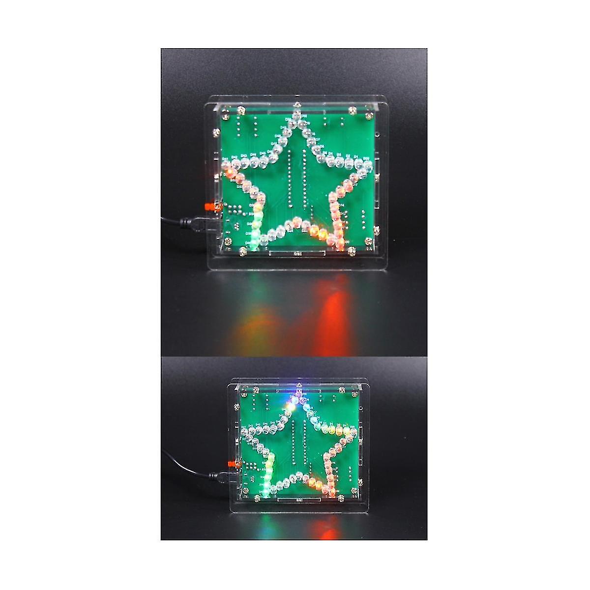 Diy Electronic Kit Soldering Suite Colorful -pointed Star Led Flashing Marquee Light Circuit Board