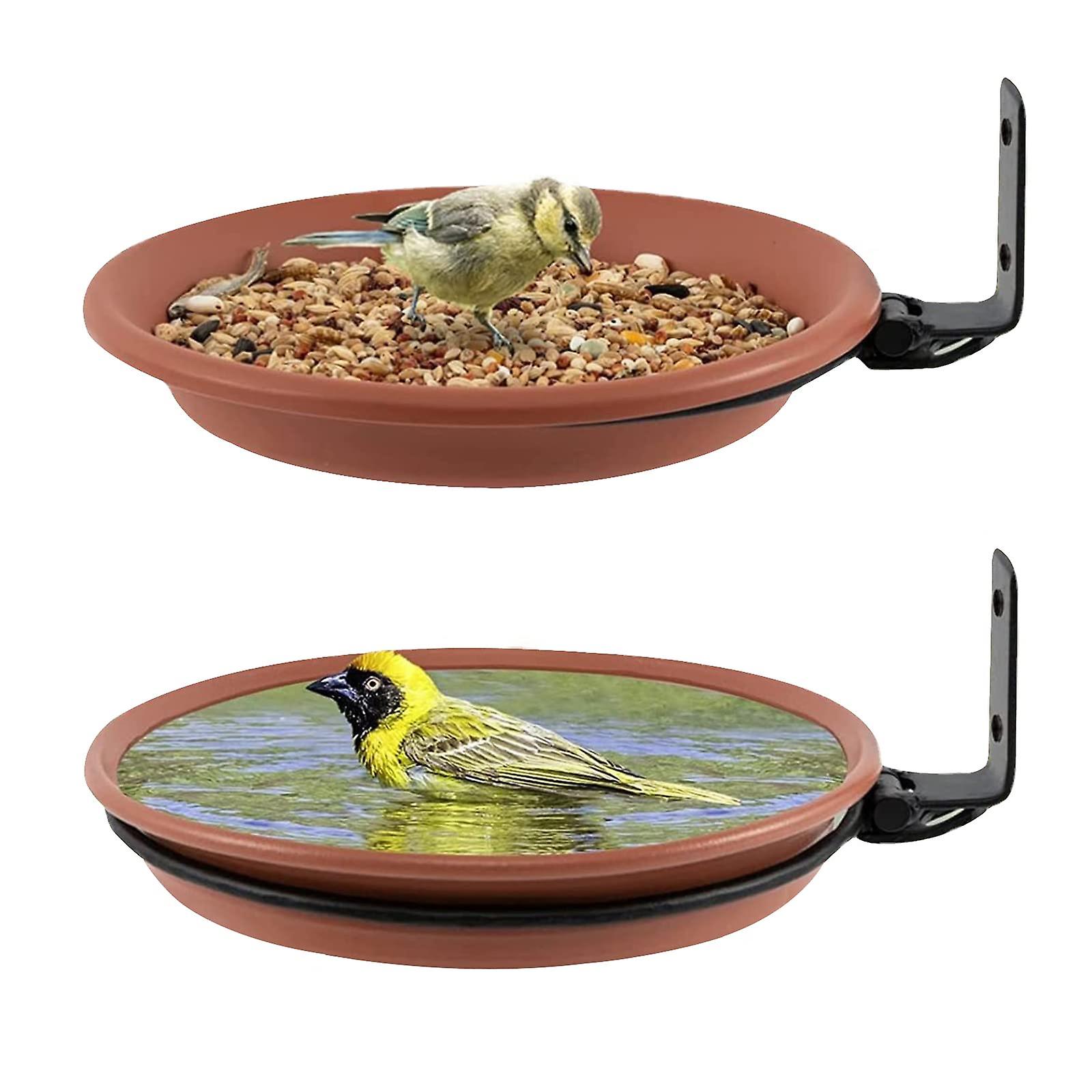 Set of 2 Bird Baths, Hanging Bird Bath, Bird Feeder with Stand, Feeding Station