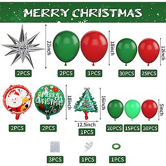 Arco di palloncini di Natale, kit di ghirlanda di palloncini di Natale da 120 pezzi, palloncini rossi verdi con albero di Natale 18 pollici rotondo modello di Babbo Natale anno | IT