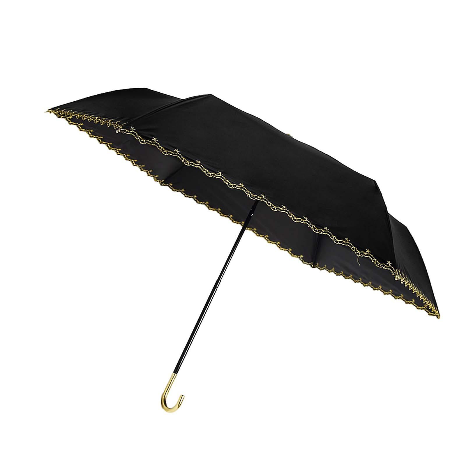 Folding Umbrella Waterproof Windproof Umbrellas for Trips Backpacking Hiking black