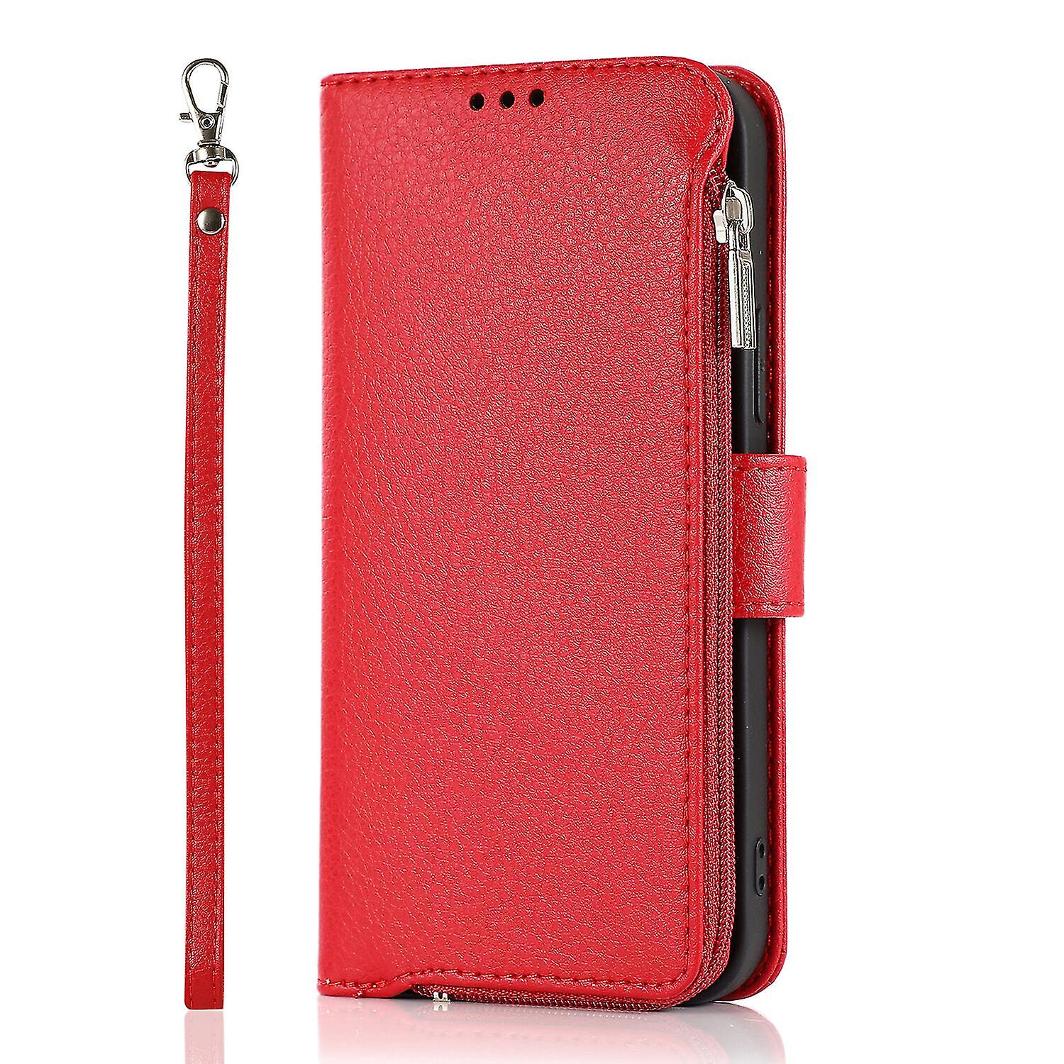 Iphone 12 Case Wallet mit Lanyard Kartenhalter Pu Leder
