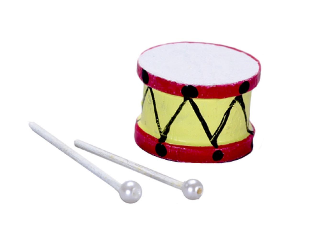 Dolls House Childs Toy Drum With Sticks Miniature Nursery Accessory