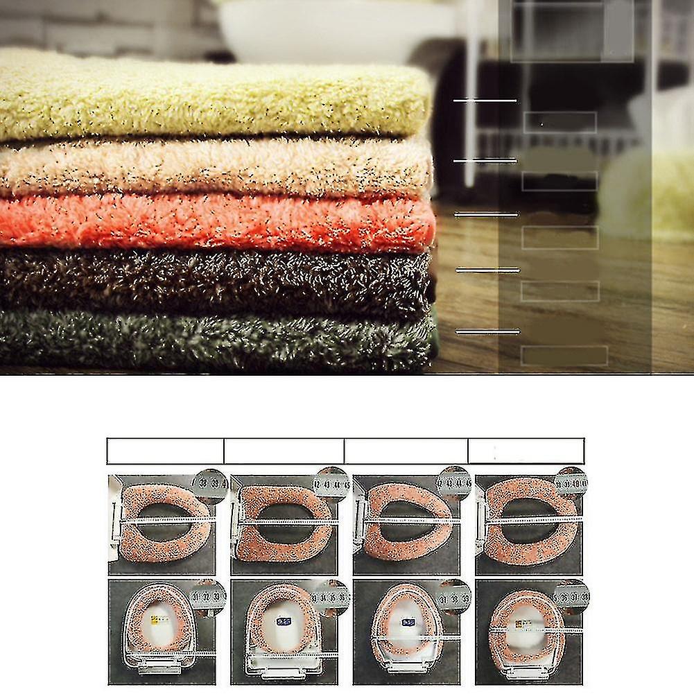 Toalettlokkdeksler for bad, mykt plysj sete vaskbart toalettlokk