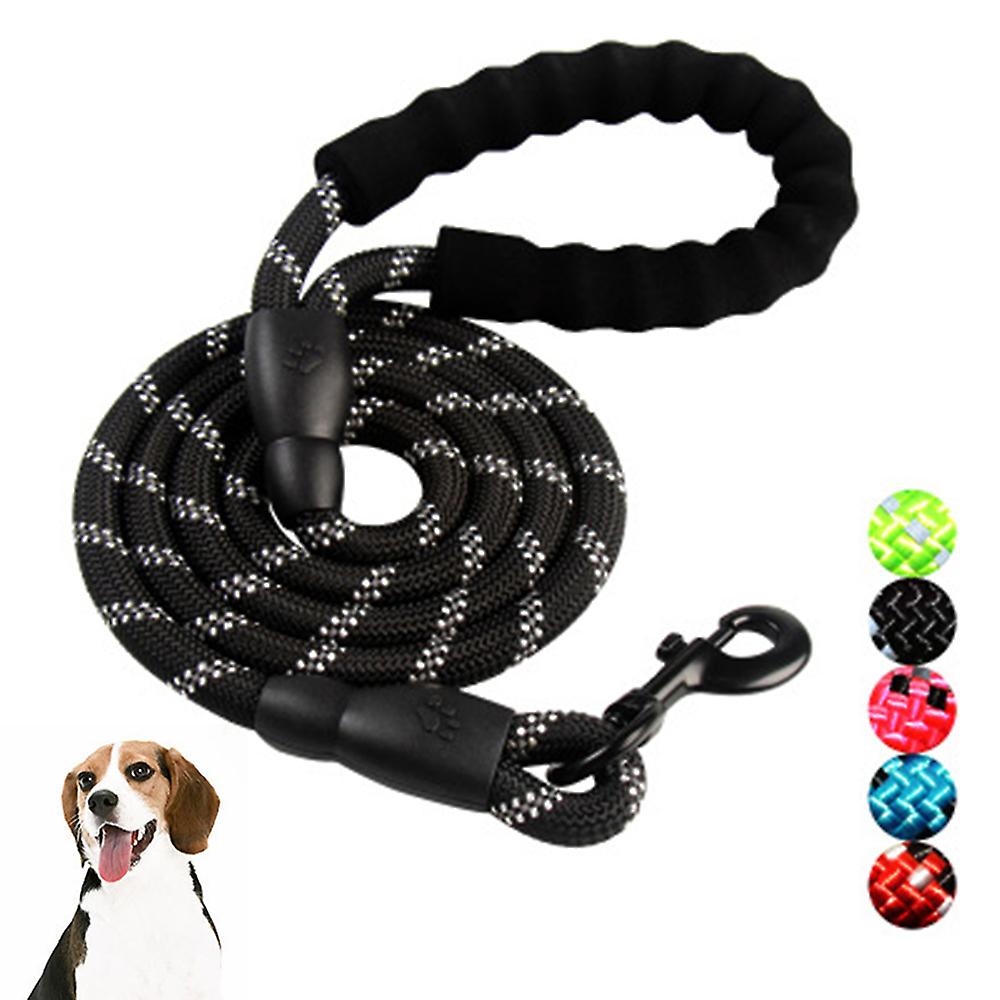 1.5m Strong Dog Leash Extra Heavy Duty Rock Climbing Rope Comfortable Padded Handle-black
