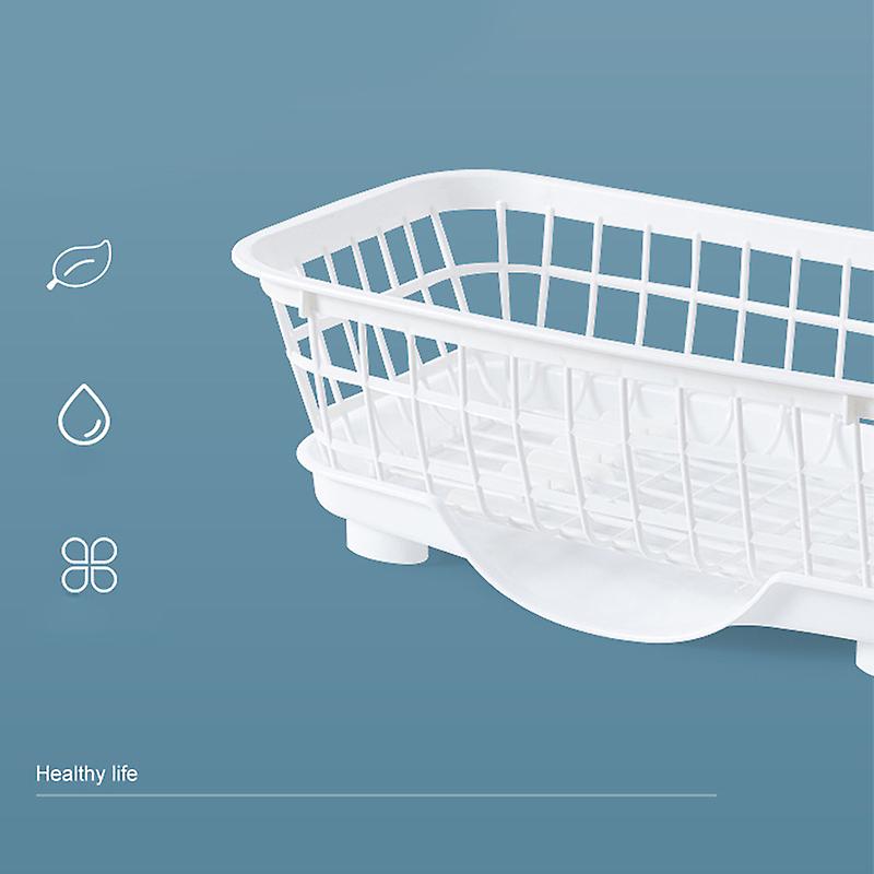 Dish Drying Rack Fast Drainage Detachable Base Drainboard Design Strong Plastic Dish Drainer for Dish Fork Chopsticks Blue