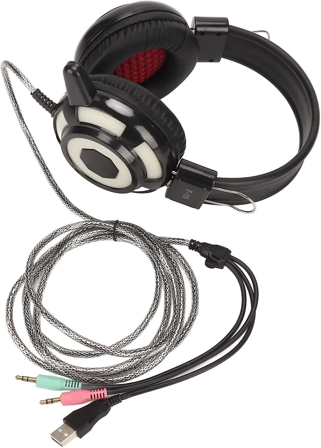 Dpofirs USB Gaming Headset with Microphone, Dual 3.5mm Interface Computer Game Headset for PS4/PS5, 