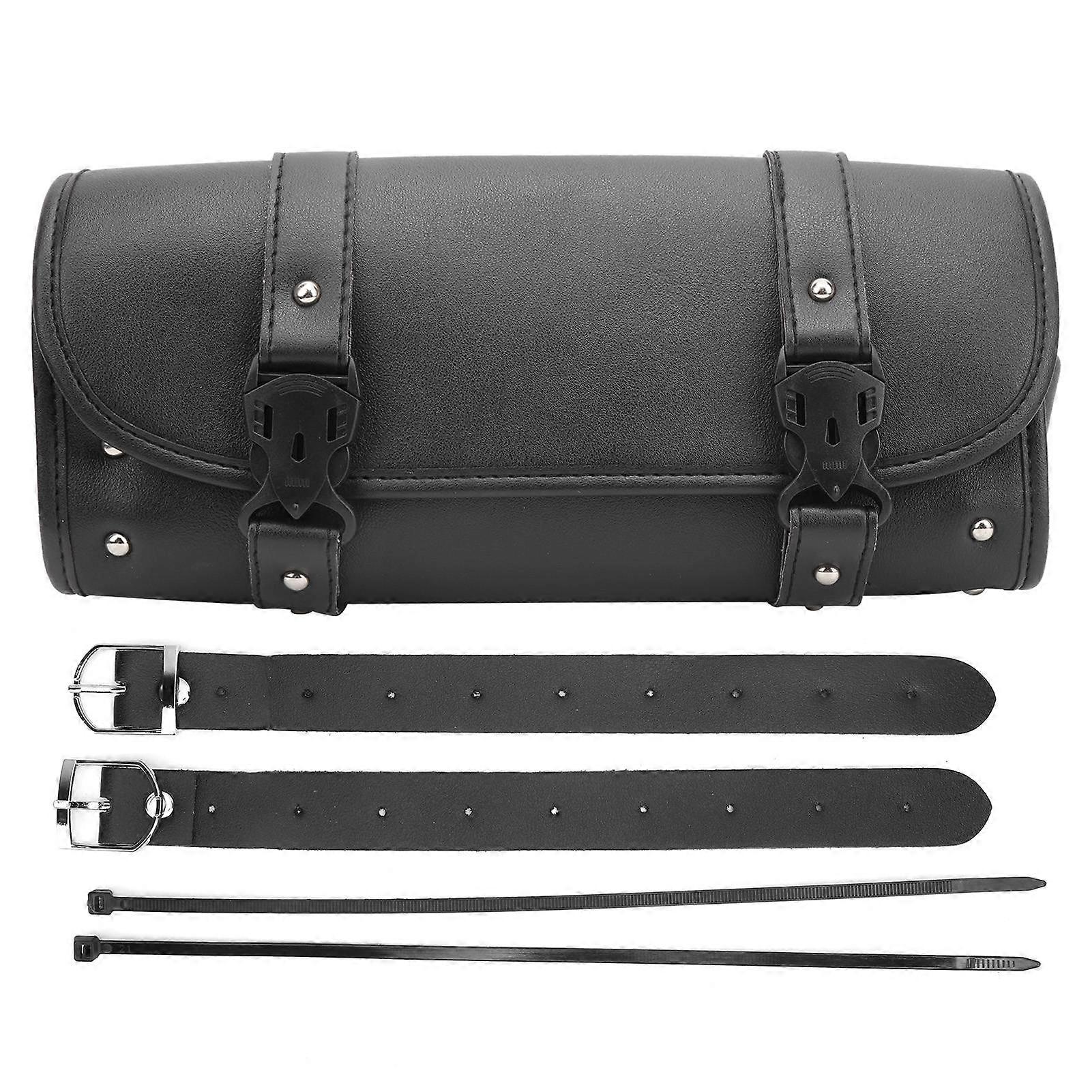 Motorcycle Tool Storage Bag PU Leather Organizer for Front Rear Saddlebag