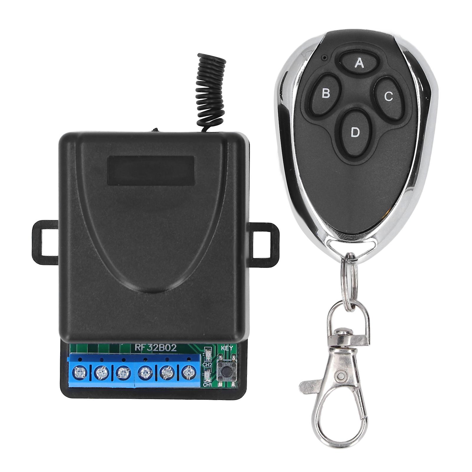 2 Channel 433M Wireless Remote Control Relay Receiver Switch Module with Rolling Code Transmitter