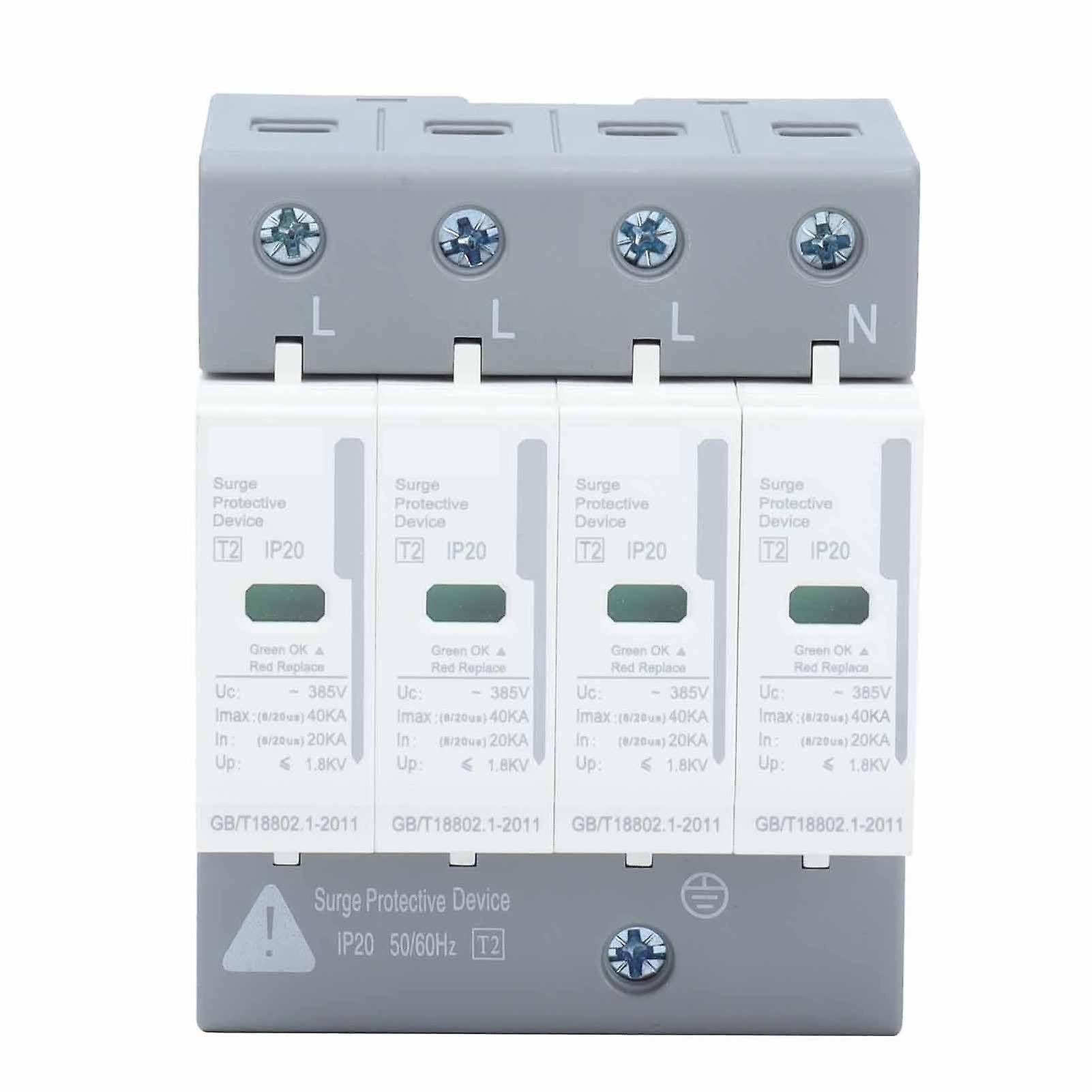 Ouitble House Surge Protector Surge Protective Devices House Arrester Protector 40KA SPD 2 Level for 220V/380V Circuit Breaker