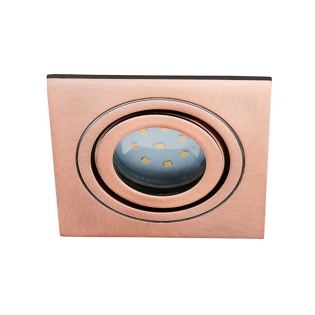 Forum Cali Square Tiltable Recessed Downlight Brushed Copper IP44