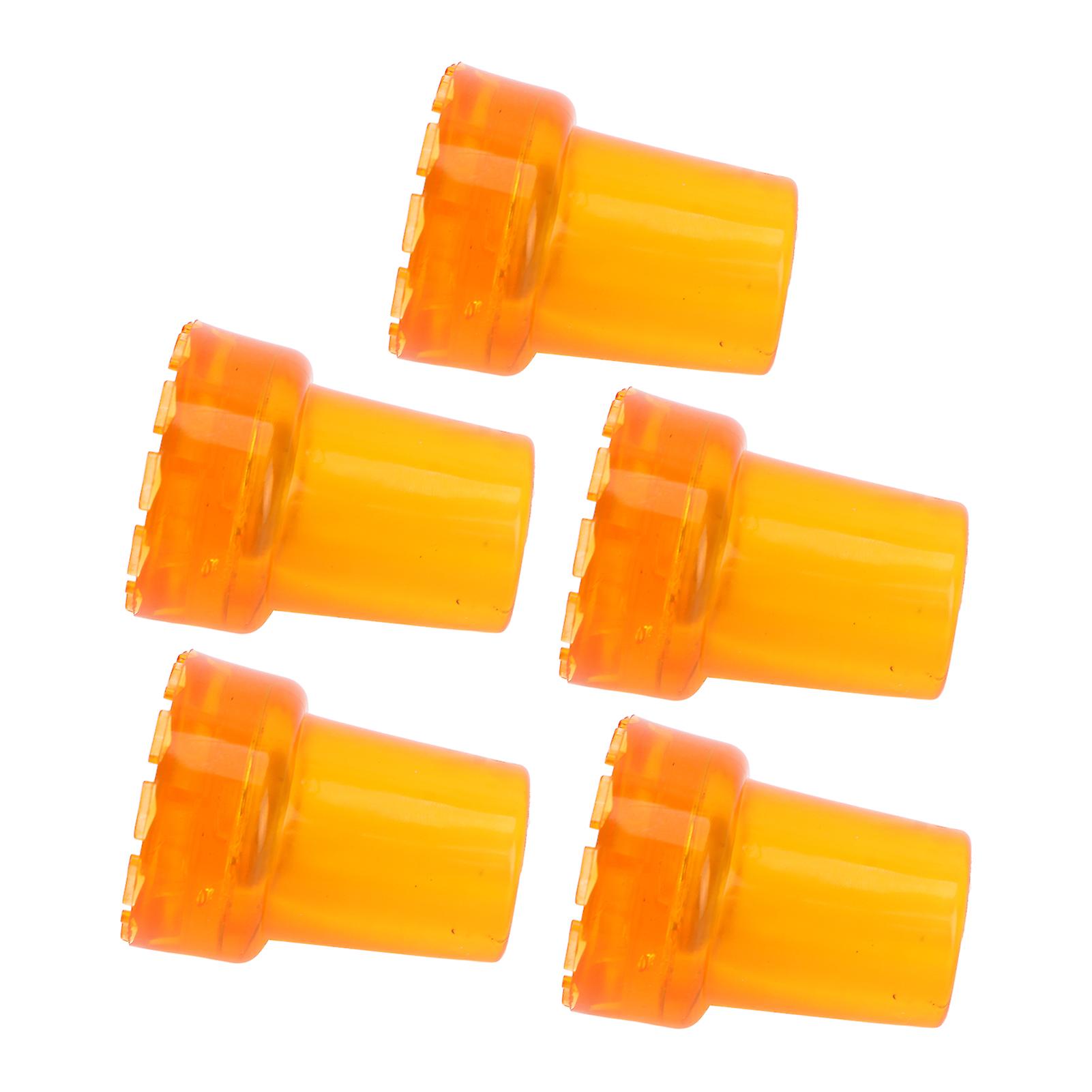 5PCS 22mm ενιαία γωνία συμβουλές ζαχαροκάλαμου απομίμηση ελαστικών υφή συντηρητικών αντιολισθητικό καουτσούκ ημιδιαφανές 7/8in δεκανίκι άκρες για ζαχαροκάλαμοTransδιαφανές κίτρινο