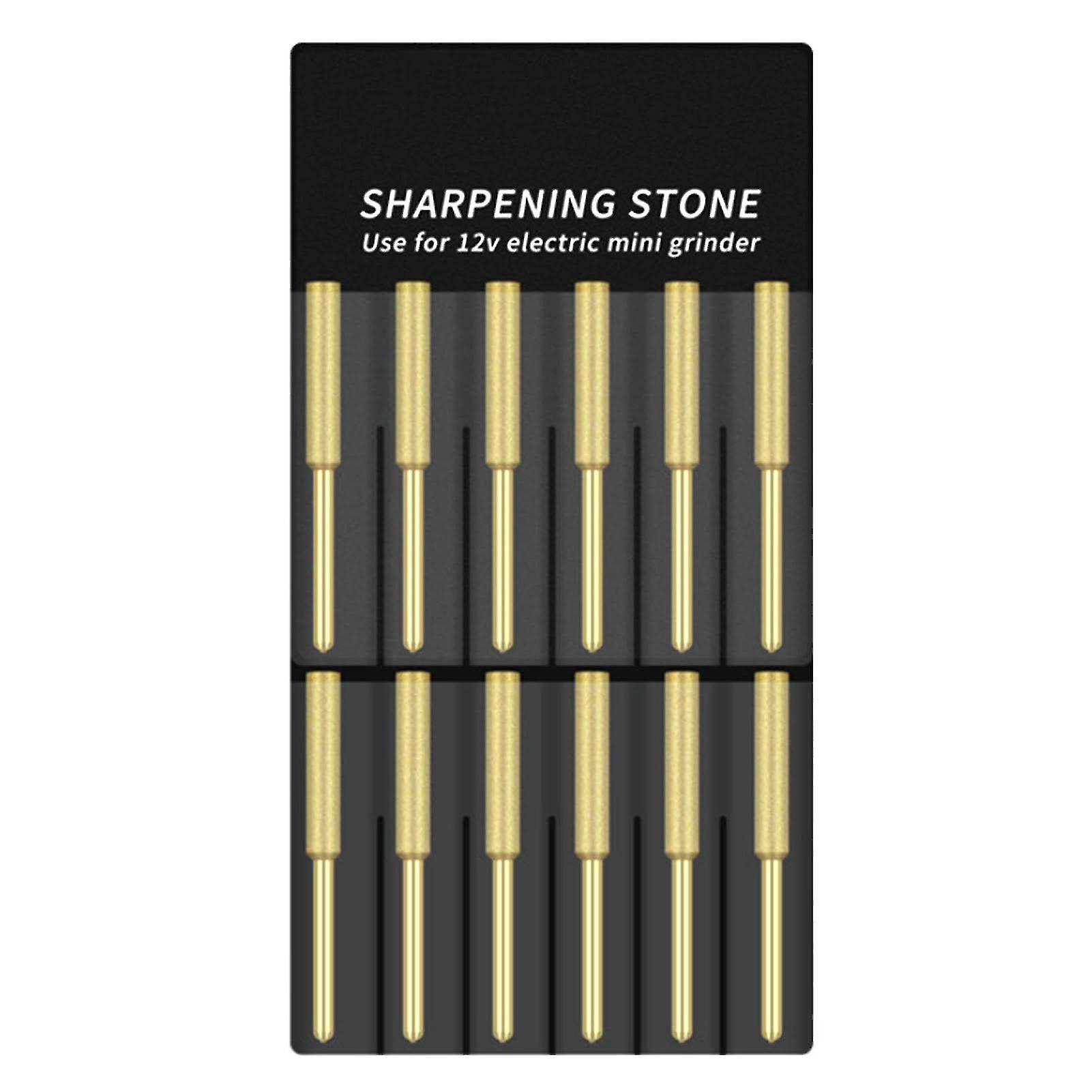 12Pcs Chainsaw Bits Titanium Plated Diamond Sharpener High Hardness Electric Chainsaw File