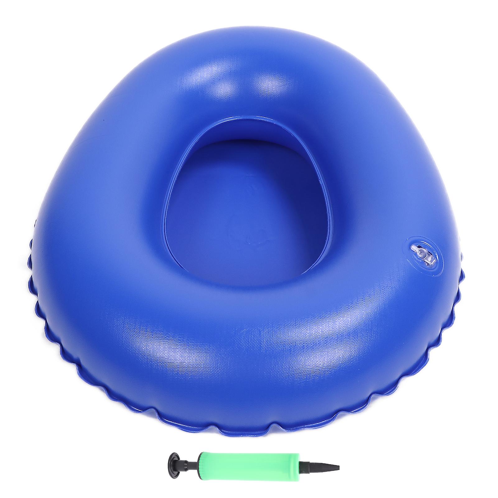 2024 Air Inflatable Bedpan Soft High Density Portative Elderly Bedridden Patients Inflatable Potty Blue