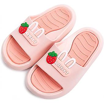 Veeki Kids Summer Sandals Non-Slip Boy Girl Slide Lightweight Beach Water Shoes Shower Pool Slippers----Pink34-35