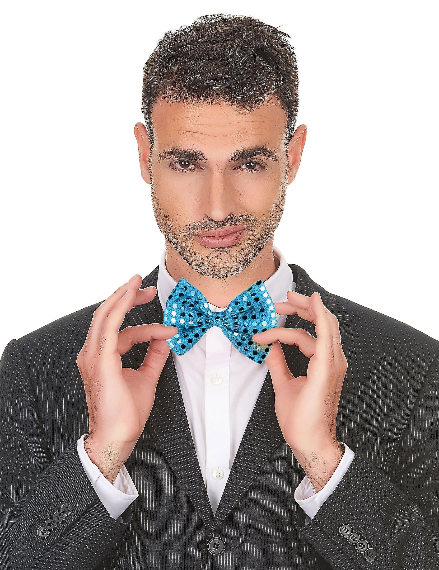 Turquoise bow tie with adult sequins