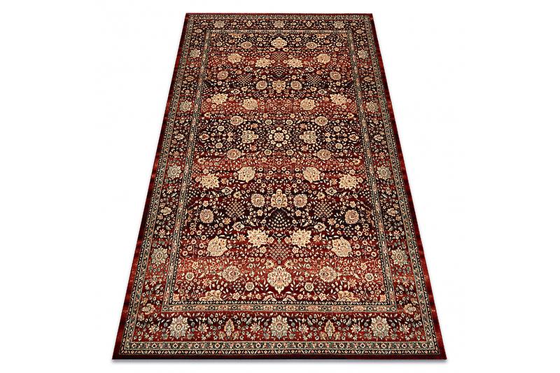 Wool carpet KASHQAI 4365 300 Flowers, frame claret / beige