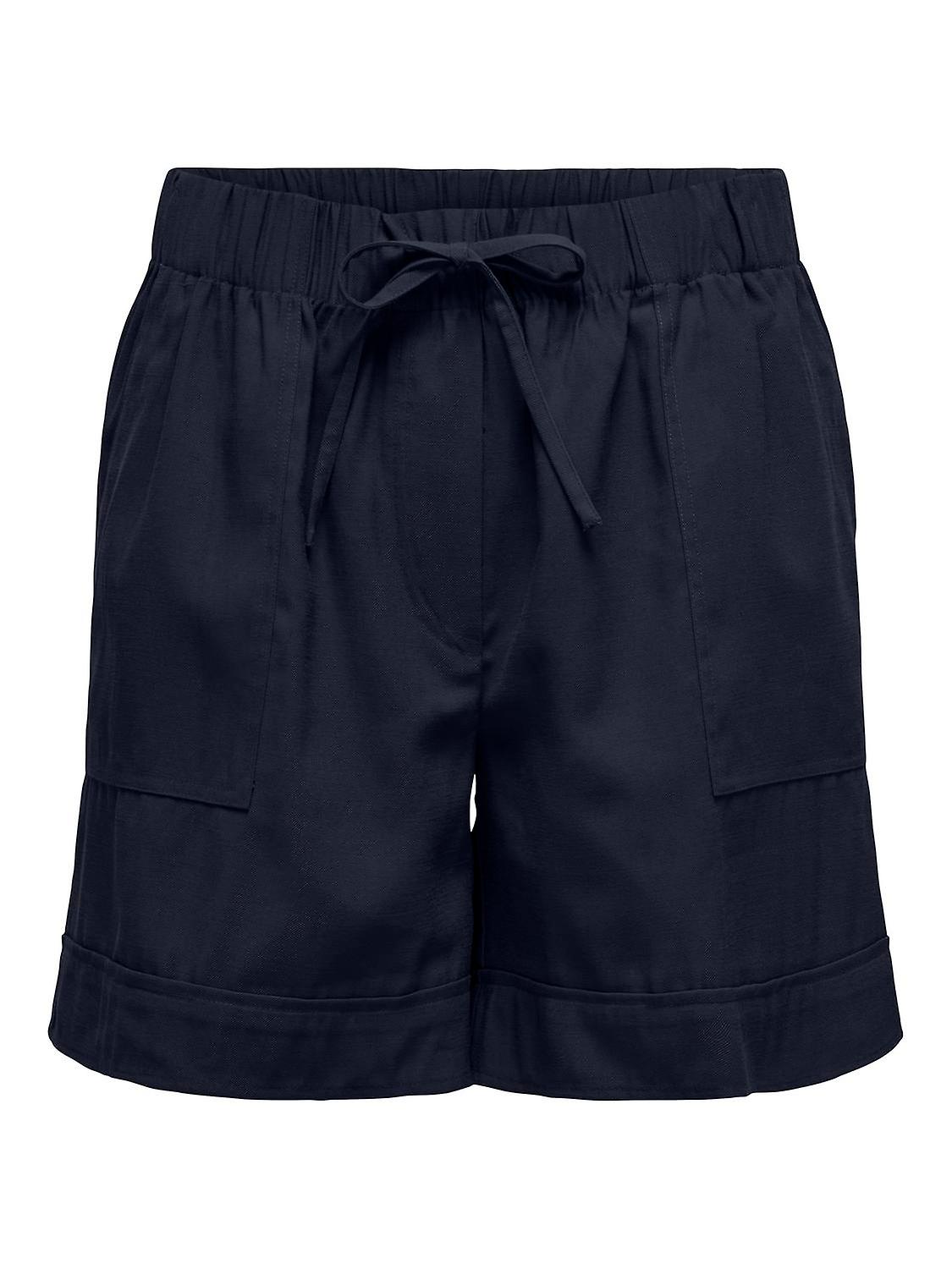 JDY Women's Shorts with Stretchy Waist Drawstring Side Pockets Comfortable Bermudas