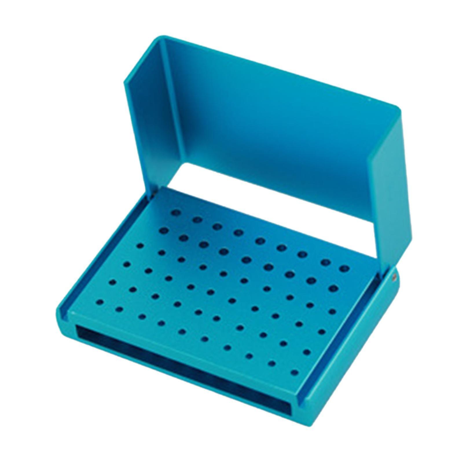 58 τρύπες Burs Holder Επαναχρησιμοποιήσιμο Autoclavable Box Burs Organizer Station Tool Μπλε