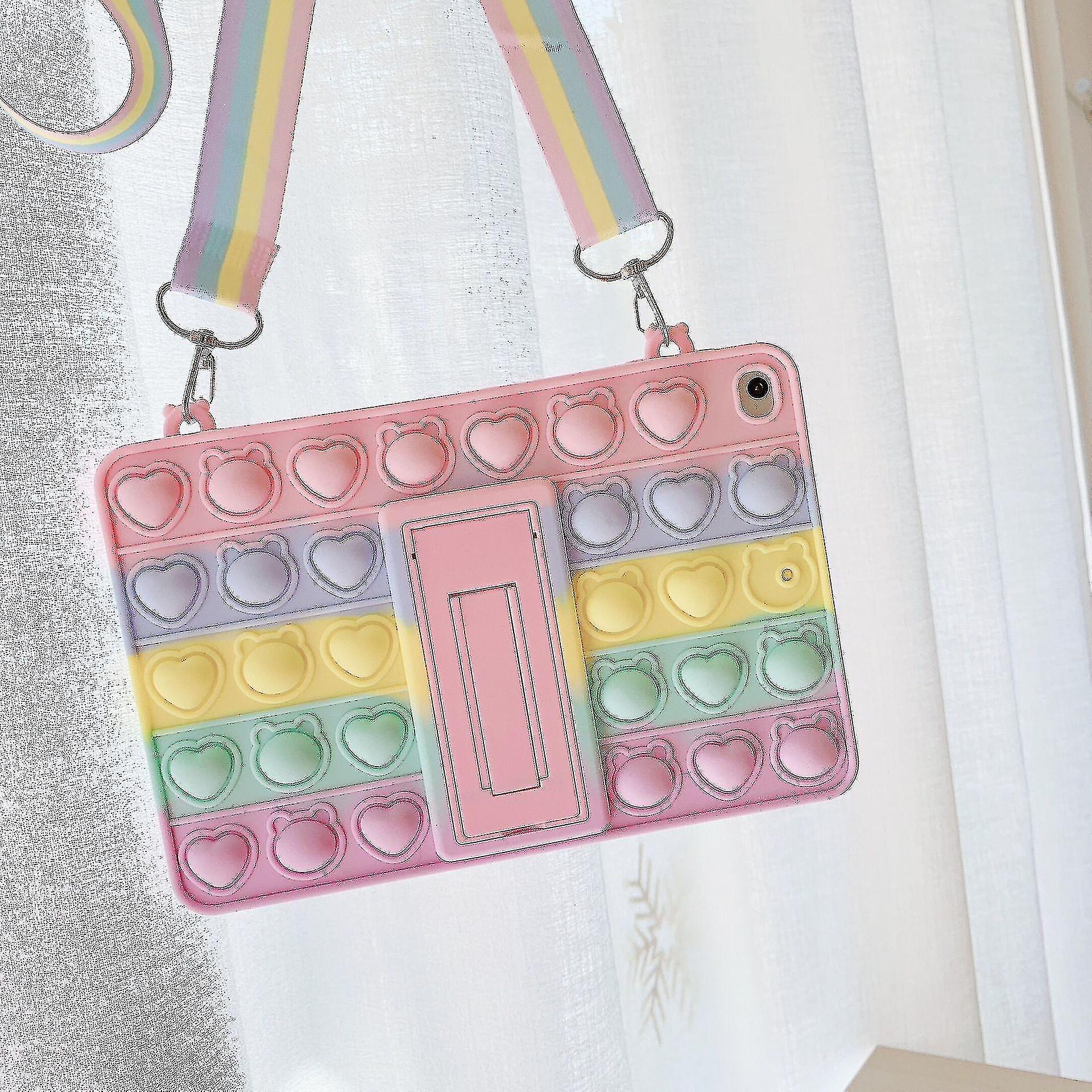 Pop-it Push Bubble Fidget Toy Silicone Cute Case For Ipad With