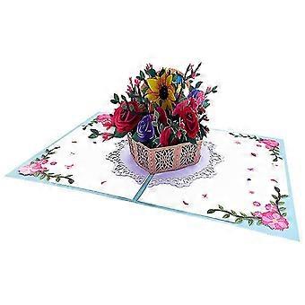 Carte Pop-up Bouquet De Roses - Carte De La Saint-Valentin - -fr