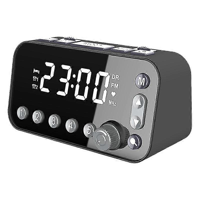 Retro Bedside Digital Alarm LED Clock Large Screen Dual Alarm Clock|Radio FT