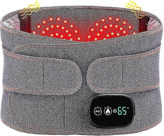 Cordless Heated Back Belt Abdomen Warmer Lumbar Support With 3 Fast Heating Massaging Modes, Touch Screen For Lower Back Pain Relief