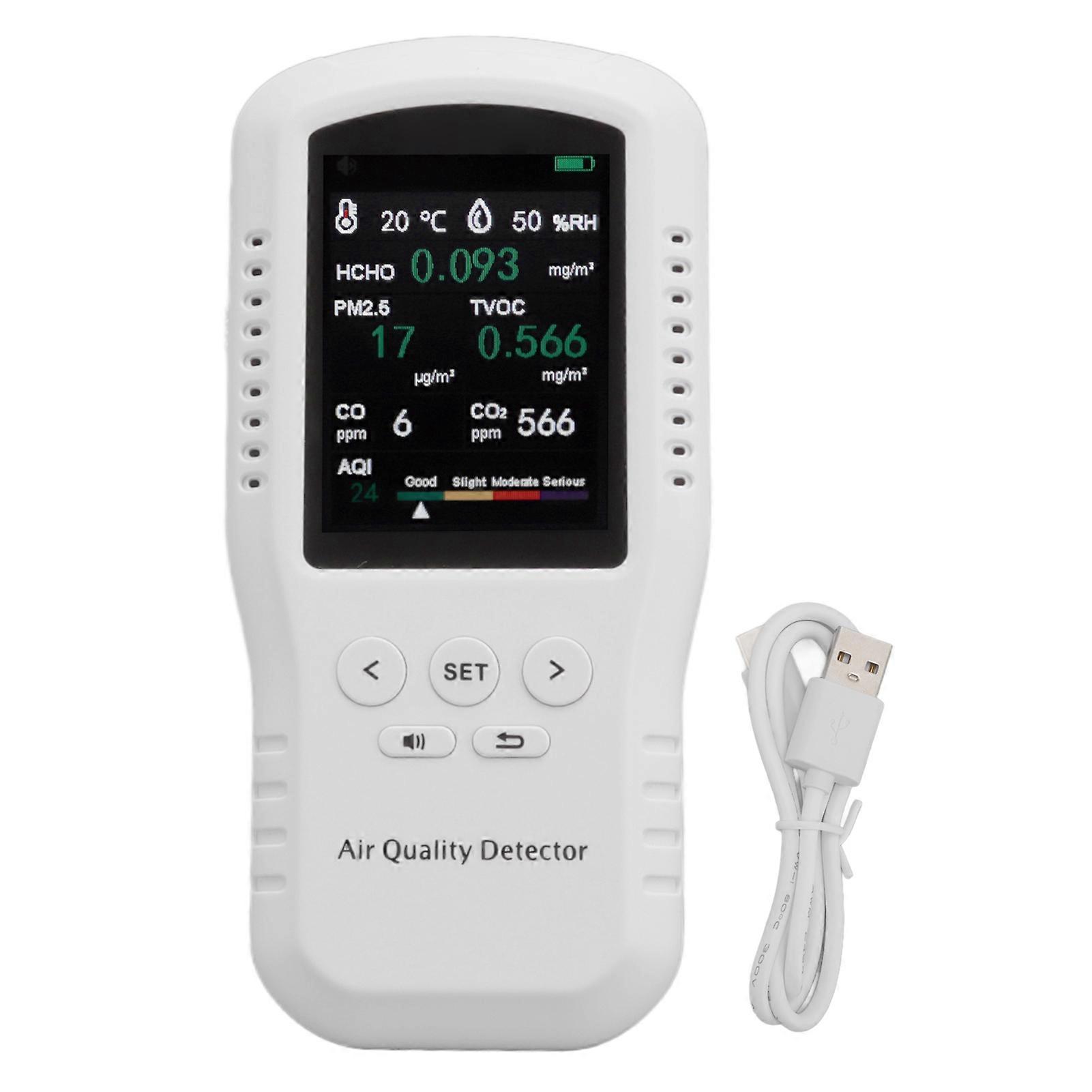 USB Air Quality Tester High Accuracy with 3.2in LCD PM2.5 Formaldehyde Detector Meter for New House Safety NO.6188