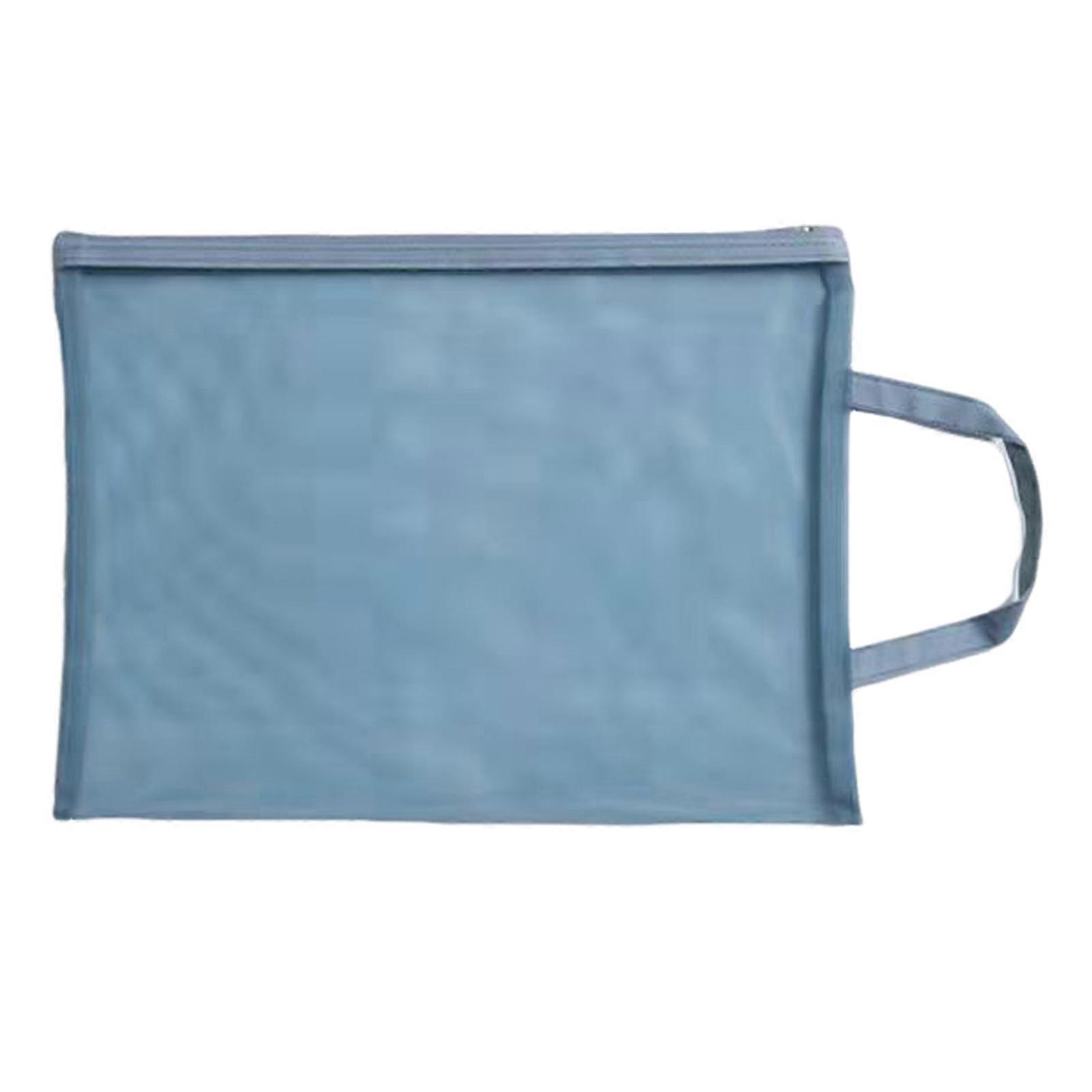 Mesh Pencil Case with Lanyard Clear File Holder Bag Transparent Visibility Zipper Closure Pouch Document Bag