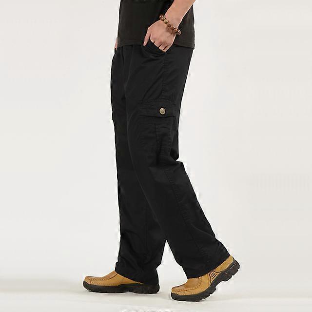 Pockets Zipper Elastic Waist Trousers