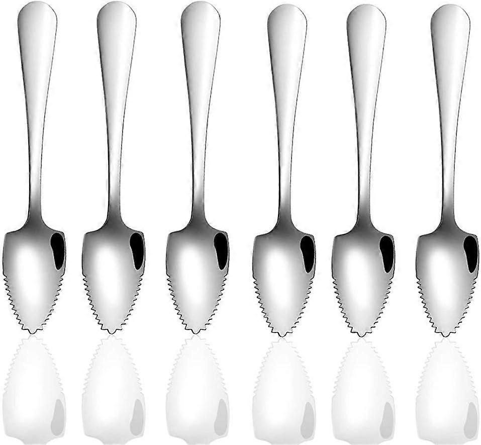 Balení 6 nerezových grapefruitových lžiček Škrabky Dezertní lžíce na jablka, kiwi, papáju, pomeranče a zmrzlinu