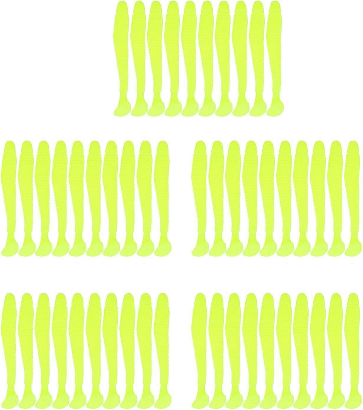 50-teiliges Soft-Lure-Köder-Set, 4,5 cm Kunststoffköder T-Schwanz-Madenwurm-Köder