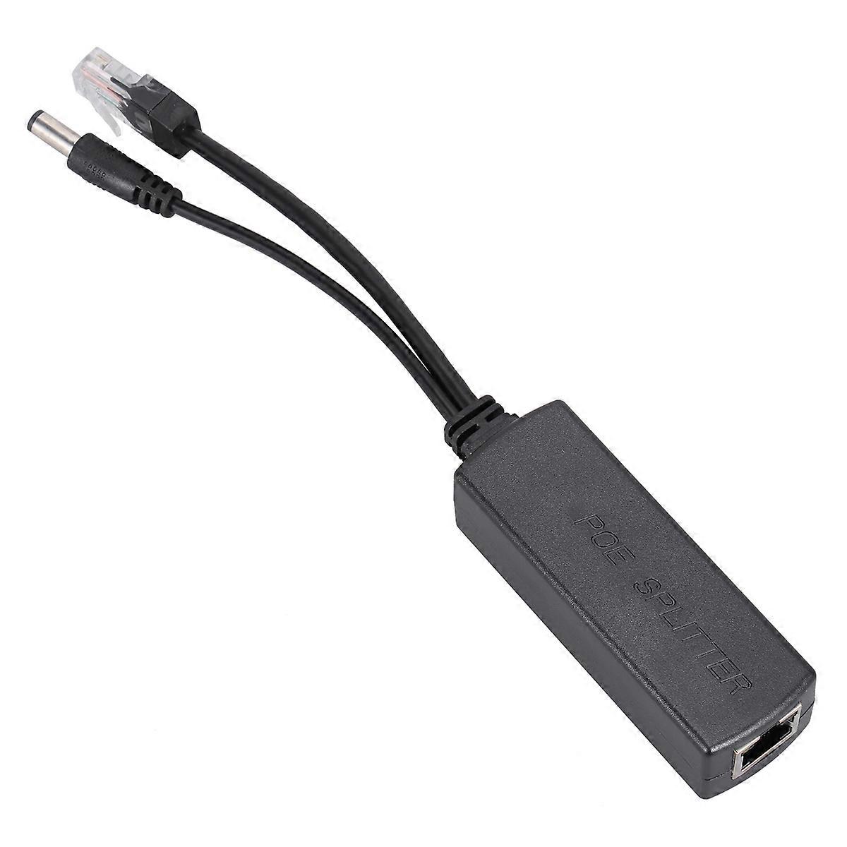 12V 2A Power Over Ethernet POE-splitter POE-adapter för IP-kameror (svart)