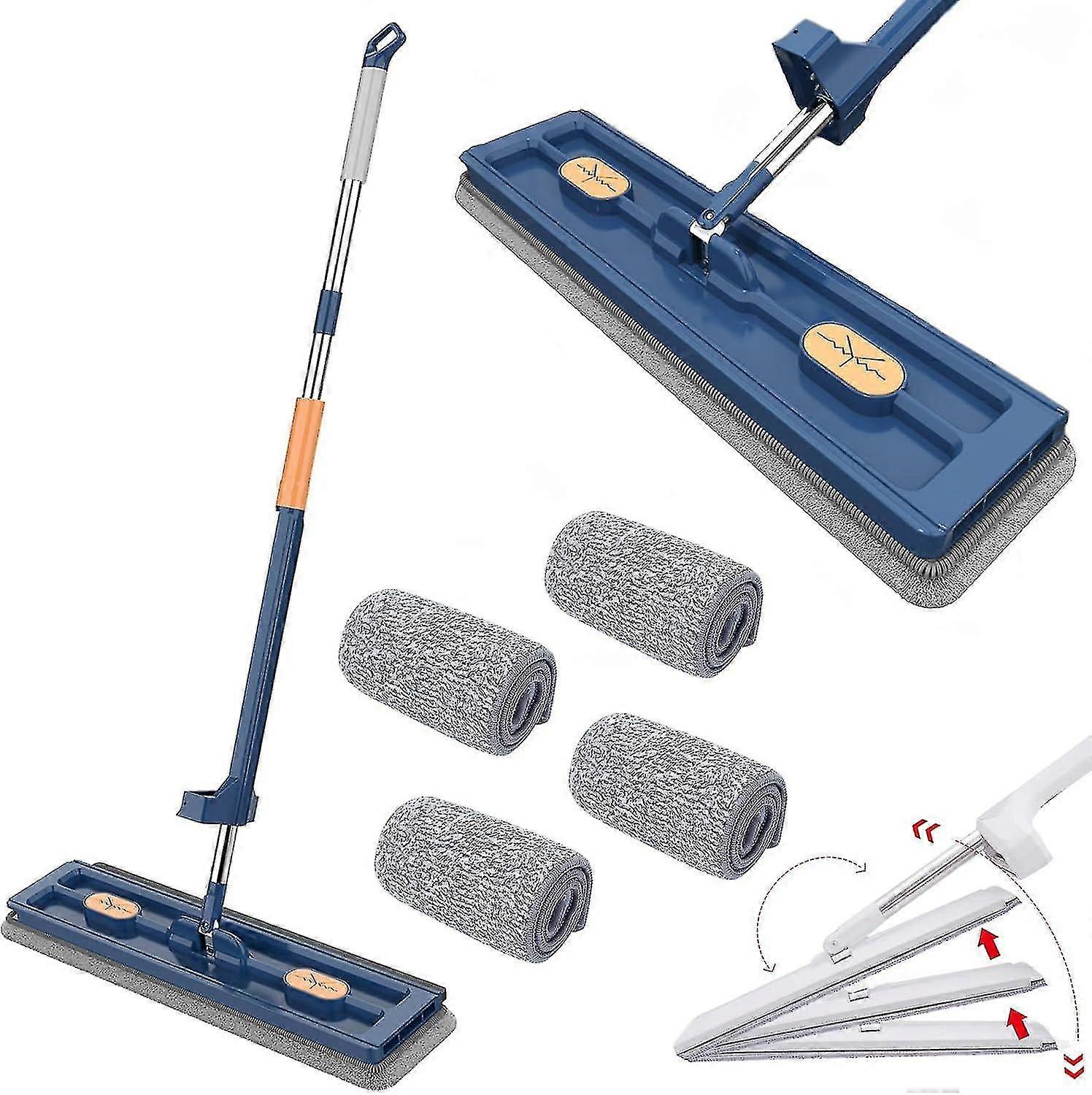Mop, Self Wringing Magic Mop, Self Wringing Mop, Large Flat Mop, 360rotating With Dewatering