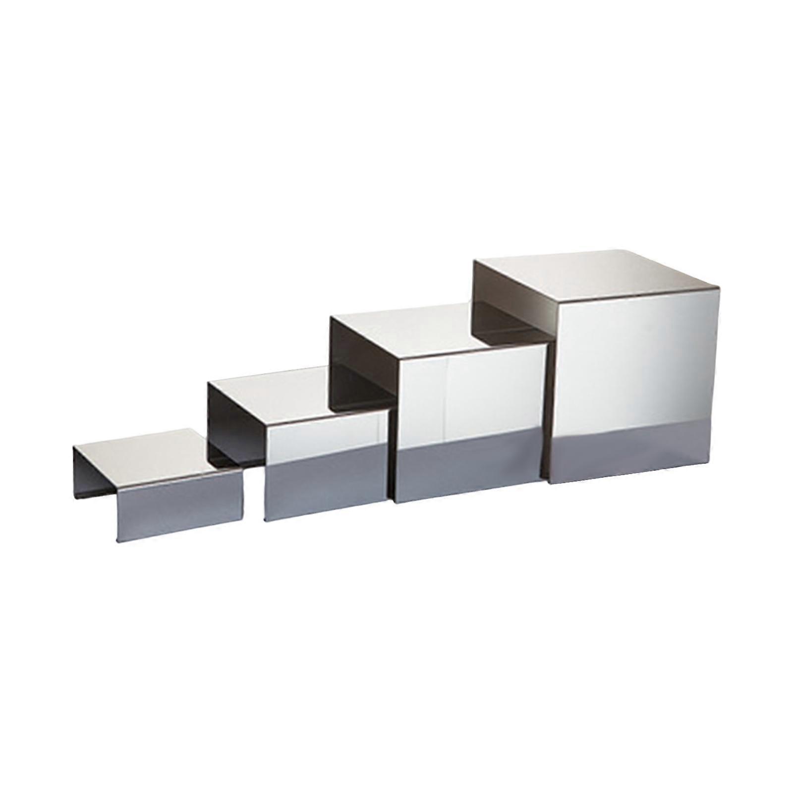 4x Dessert Table Display Set Risers Display Stands for Candy Cupcake Parties White Steel