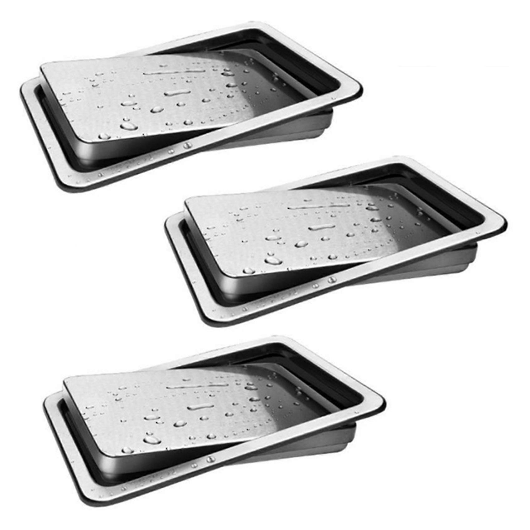 3x Stainless Steel Garbage Flap Lid Trash Bin Cover Flush Built-in Balance Swing Flap Garbage Lid B