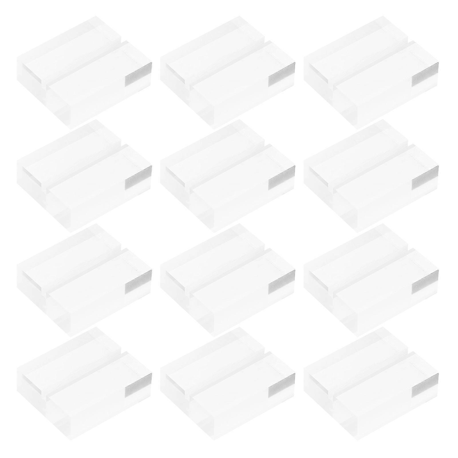 12Pcs Acrylic Postcard Bases Acrylic Business Card Stands Name Cards Display Stands Acrylic Bases